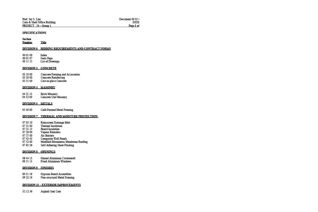 Specifications