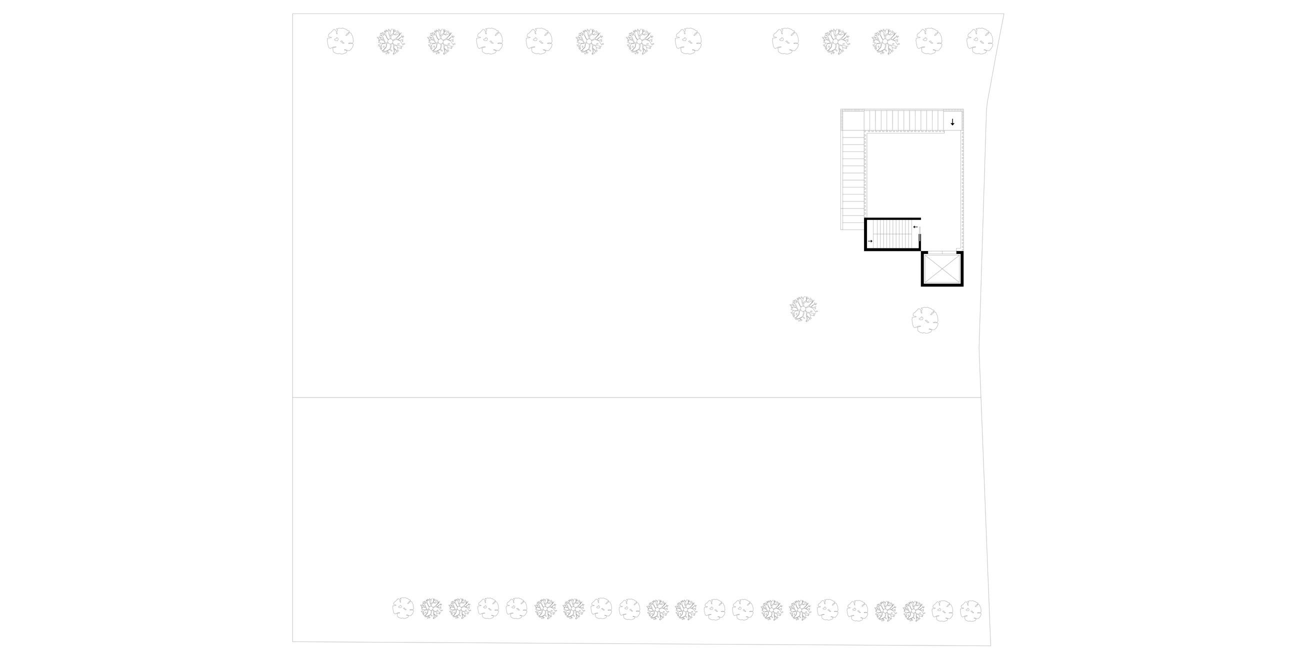 Third floor plan showing the lookout level